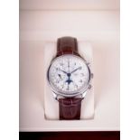 Longines: A gentleman's stainless steel chronograph wristwatch