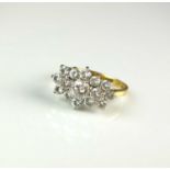 An 18ct gold diamond cluster ring