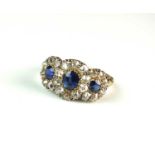 A 19th century sapphire and diamond ring