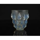 R.Lalique, France, a 'Rampillon' glass vasecirca 1920sfrosted and opalescent colourway, moulded with