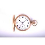 A 9ct gold full hunter pocket watch