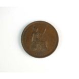 A George IV copper penny and a George IV copper halfpenny