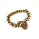 A 9ct gold hollow curb link bracelet