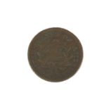 A United States of America copper draped bust cent