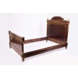 A good Napoleon III, Directoire style, brass mounted double bed