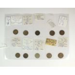 A collection of ten early 19th century silver sixpence trade tokens