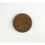 A Victoria copper penny and a Victoria copper half penny