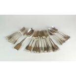 A harlequin collection of silver Fiddle pattern flatware