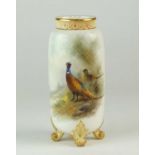 Royal Worcester vase painted with pheasants by James Stinton