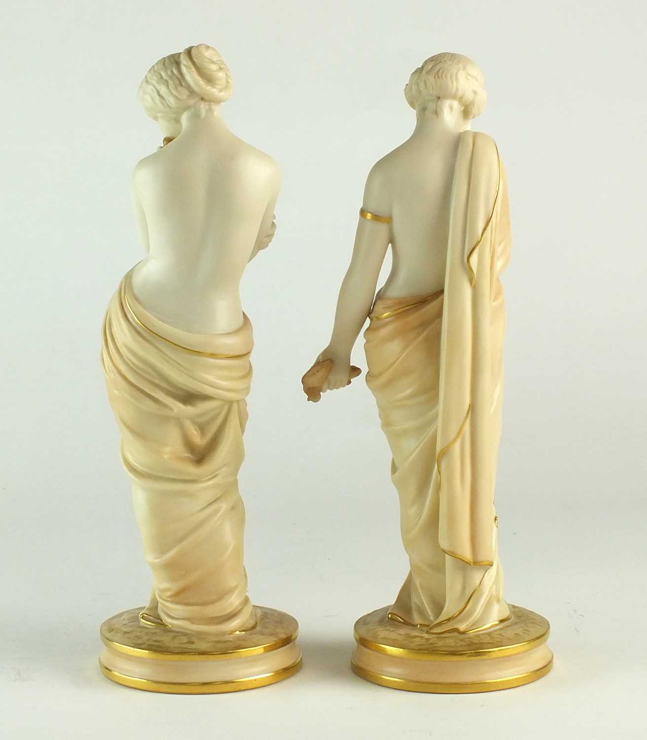 A pair of Royal Worcester figures of Joy and Sorrow - Image 3 of 5