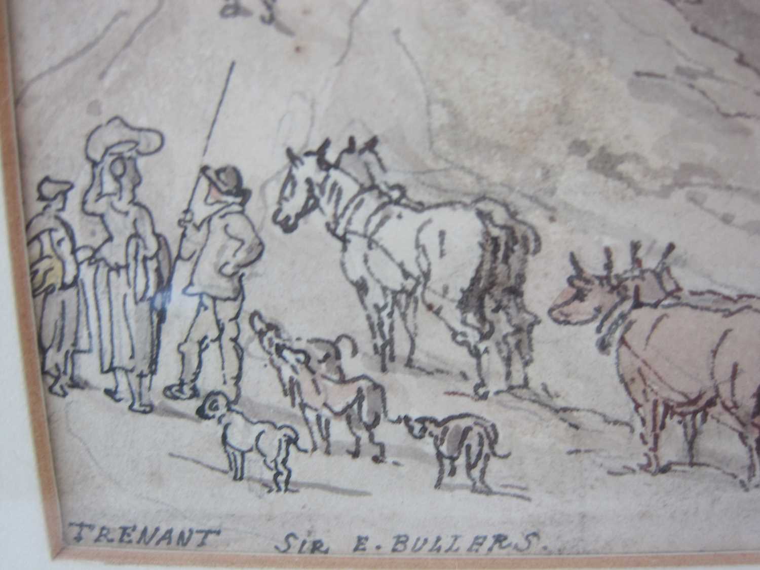 Thomas Rowlandson (British 1756-1827), Trenant, House of Sir E. Buller, watercolour - Image 3 of 6