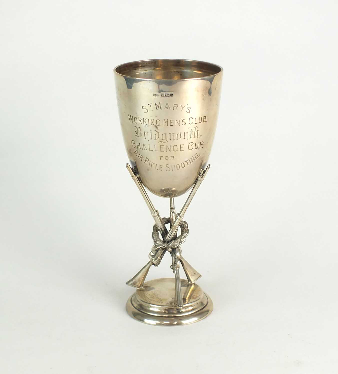 An Edwardian silver Air Rifle Shooting challenge trophy cup