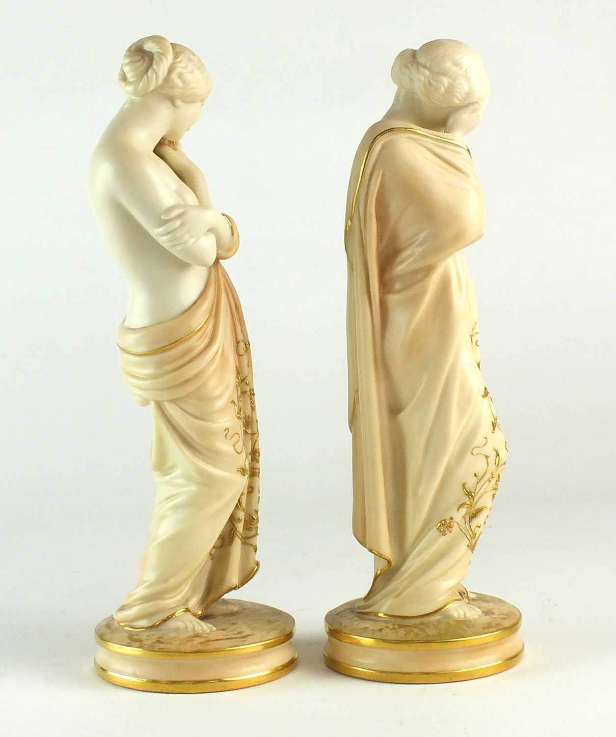 A pair of Royal Worcester figures of Joy and Sorrow - Image 2 of 5