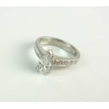 A pear cut diamond ring