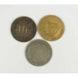 Three 19th century silver trade tokens