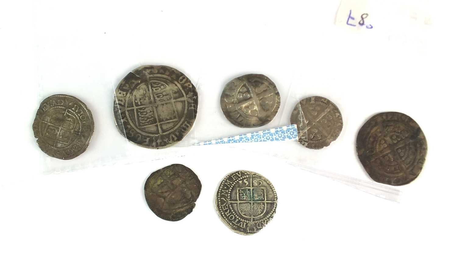 Seven hammered coins