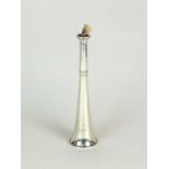 An Edwardian Goldsmiths and Silversmiths Co Ltd silver table lighter in the form of a hunting horn