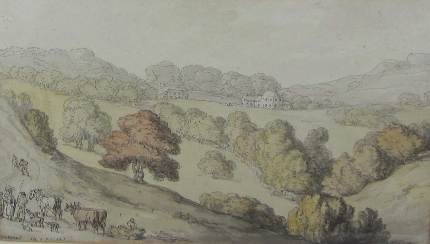Thomas Rowlandson (British 1756-1827), Trenant, House of Sir E. Buller, watercolour - Image 2 of 6