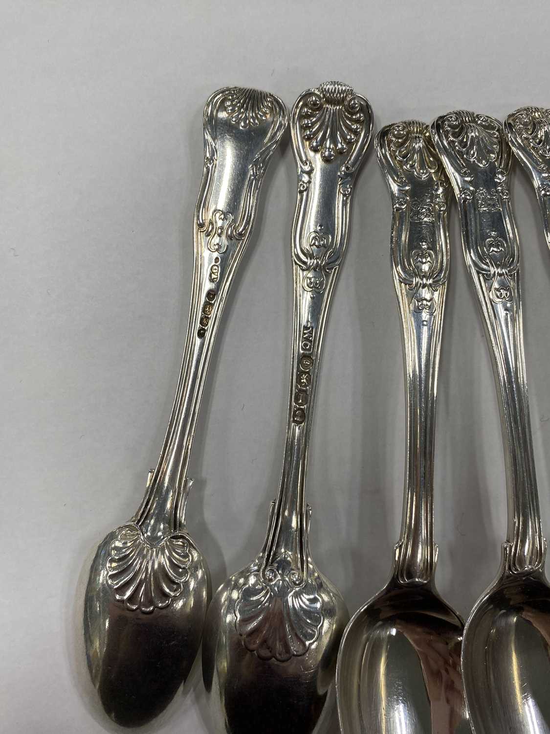 A part set of George III Kings pattern silver flatware - Image 4 of 15