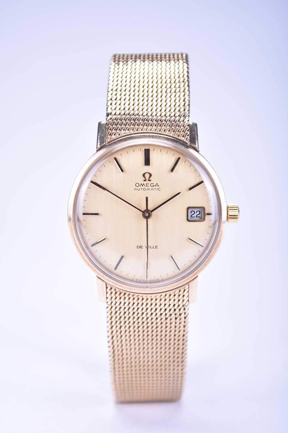 Omega: A gentleman's 9ct gold De Ville bracelet wristwatch