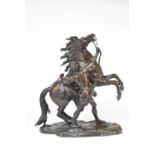 After Guillaume Coustou, a 19th century Marley horse, bronze, 55cm high