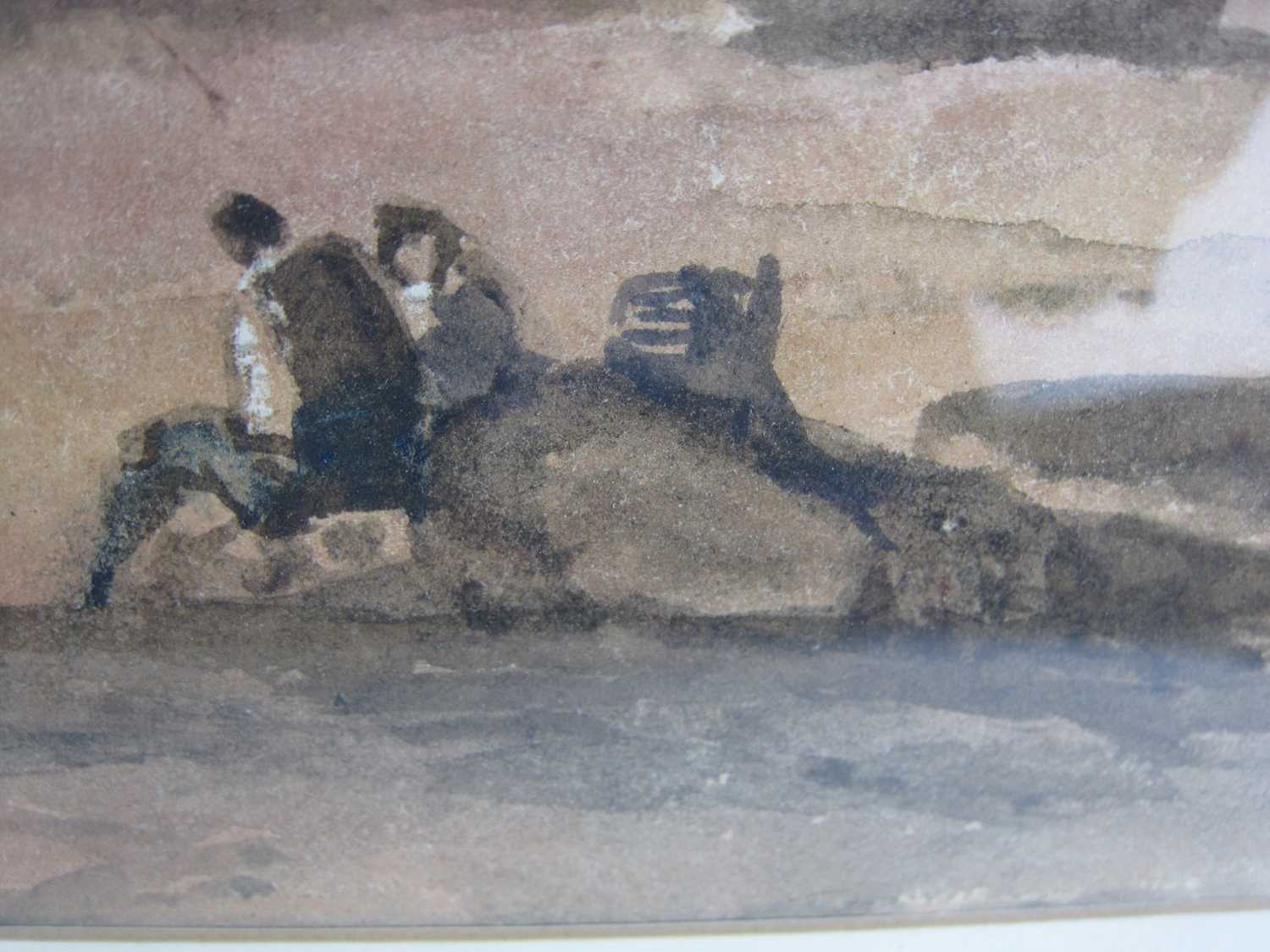Peter de Wint O.W.S. (British, 1784 - 1849), 'On the Beach, South Coast', watercolour, 16.8 x 33.6cm - Image 3 of 8