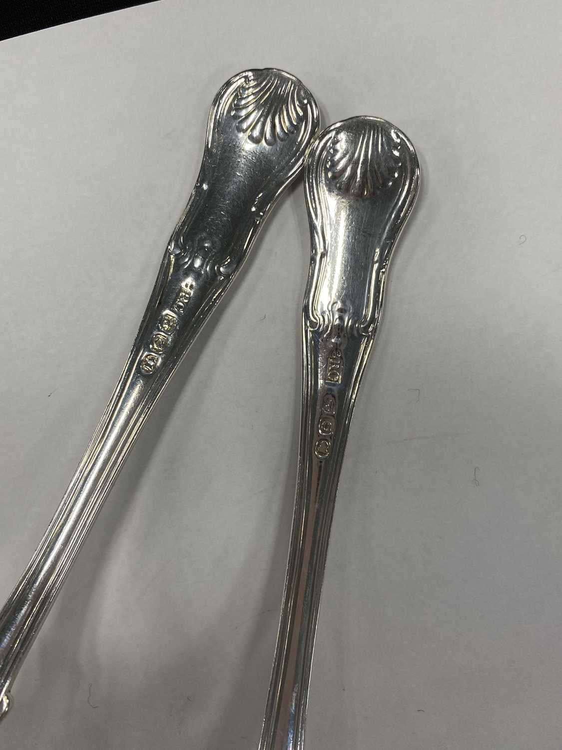 A part set of George III Kings pattern silver flatware - Image 2 of 15