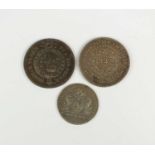 Three 19th century Bristol silver trade tokens