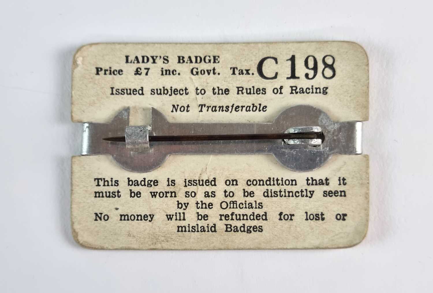 Lady Munnings's 1954 Ascot badge for the 'Royal Enclosure' - Image 2 of 2