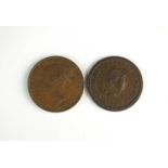 Two Isle of Man pennies
