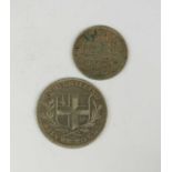 Two 19th century silver trade tokens