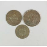 Three 19th century silver trade tokens