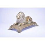 A late Victorian brass figure of a lion