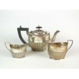 A George V three piece silver tea service