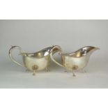 A pair of Victorian silver sauce boats