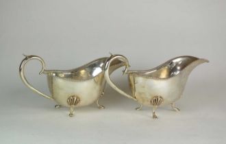 A pair of Victorian silver sauce boats