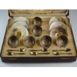 Royal Worcester James Stinton Pheasant cased coffee service