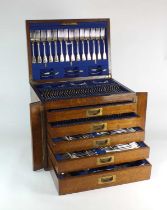 An impressive comprehensive canteen of Victorian Fiddle and Shell pattern silver flatware
