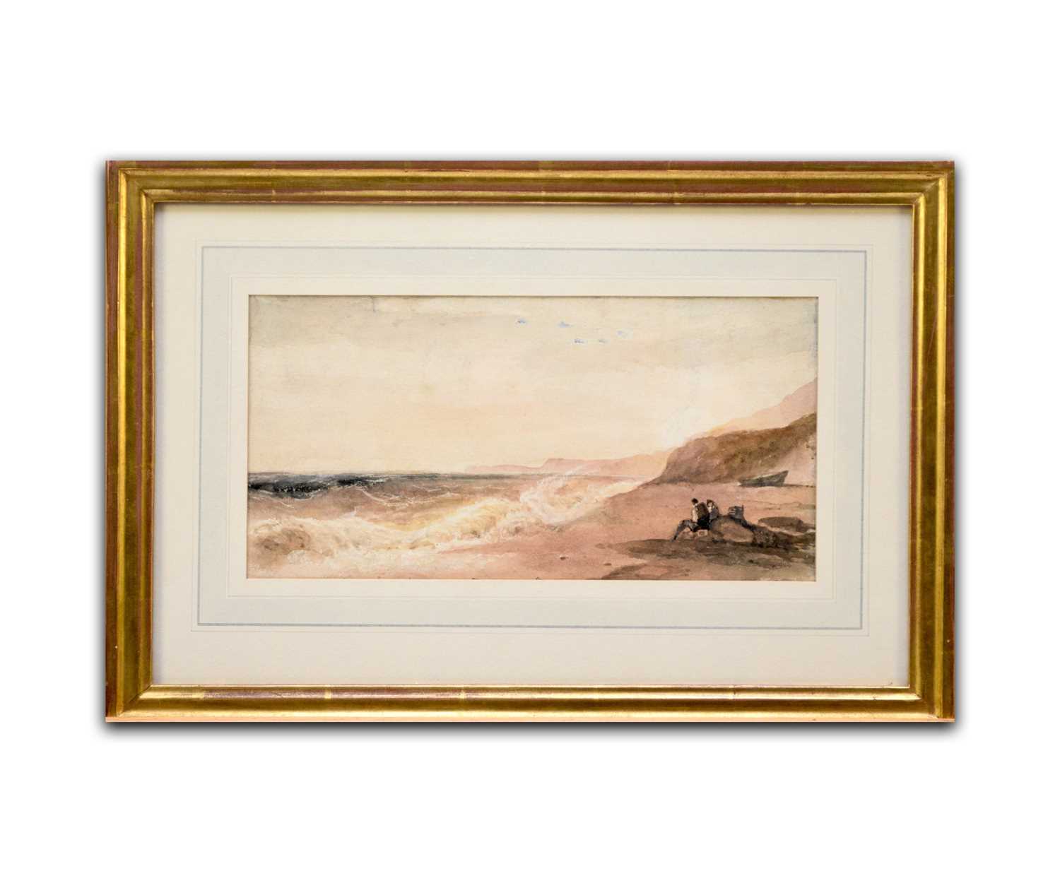 Peter de Wint O.W.S. (British, 1784 - 1849), 'On the Beach, South Coast', watercolour, 16.8 x 33.6cm