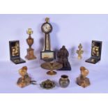 Miscellaneous collection Seth Thomas wall clock, wall sconces, book ends etc