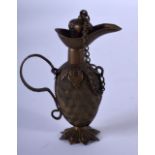 A BRONZE SCENT BOTTLE IN THE FORM OF AN EWER. 6.6cm x 5.5cm, weight 13.2g