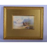 A ROYAL WORCESTER PAINTED PORCELAIN PLAQUE painted with game birds by Stinton. Porcelain 21 cm x 14