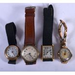 FOUR ROLLED GOLD LADIES WRISTWATCHES. (4)