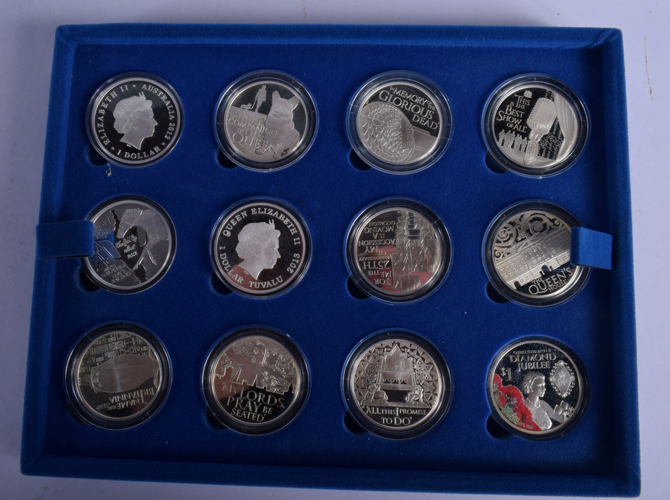 A SET OF QUEENS DIAMOND JUBILEE FAMILY TREE SILVER COINS. (qty) - Image 2 of 4