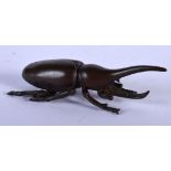 A JAPANESE BRONZE STAG BEETLE. 8.2cm x 2cm x 3.4cm, weight 85.8g