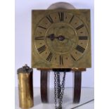 A wall mounted James Field of Dunstable C1758 Brass Lantern clock and bracket 28cm (4)