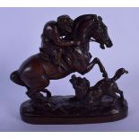 Joseph Paul Gayrard (19th Century) Bronze, Ape on horseback. 11 cm x 11 cm.