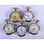 5 ANTIQUE SILVER POCKET WATCHES, various sizes. (5)