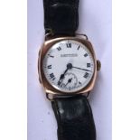 HL BROWN & SON ADMIRALTY WATCHMAKER OF DERBY 9CT GOLD WRISTWATCH. Dial 3.1cm (incl crown), weight 2