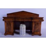 A FINE EARLY VICTORIAN CARVED ROSEWOOD APPRENTICE MADE SIDEBOARD TEA CADDY of superior quality, eleg